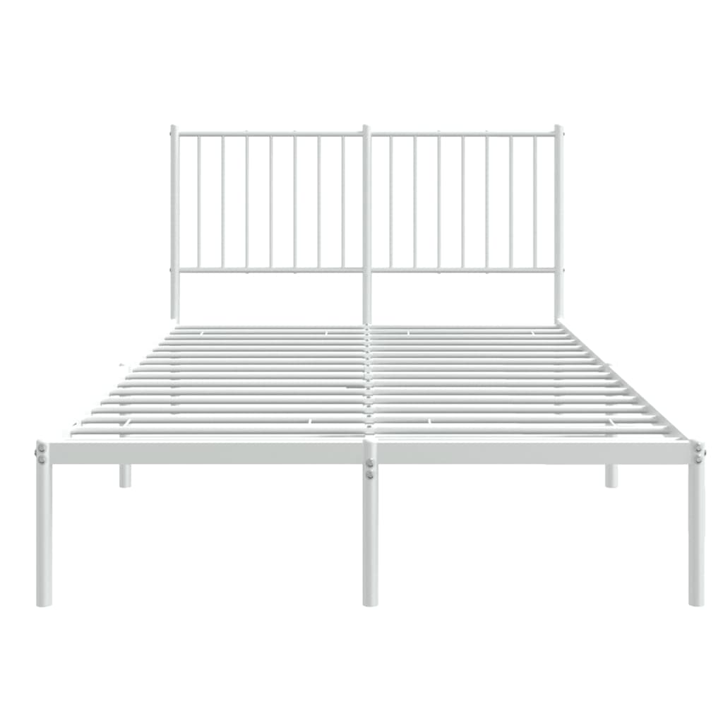 Bedframe met hoofdbord metaal wit 120x190 cm is nu te koop bij PeponiXL, paradijselijk wonen!