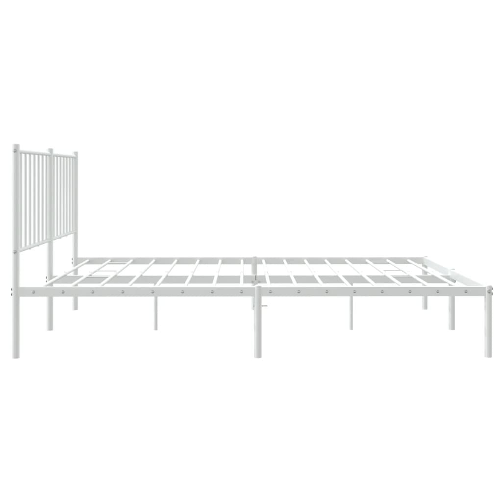 Bedframe met hoofdbord metaal wit 120x190 cm is nu te koop bij PeponiXL, paradijselijk wonen!