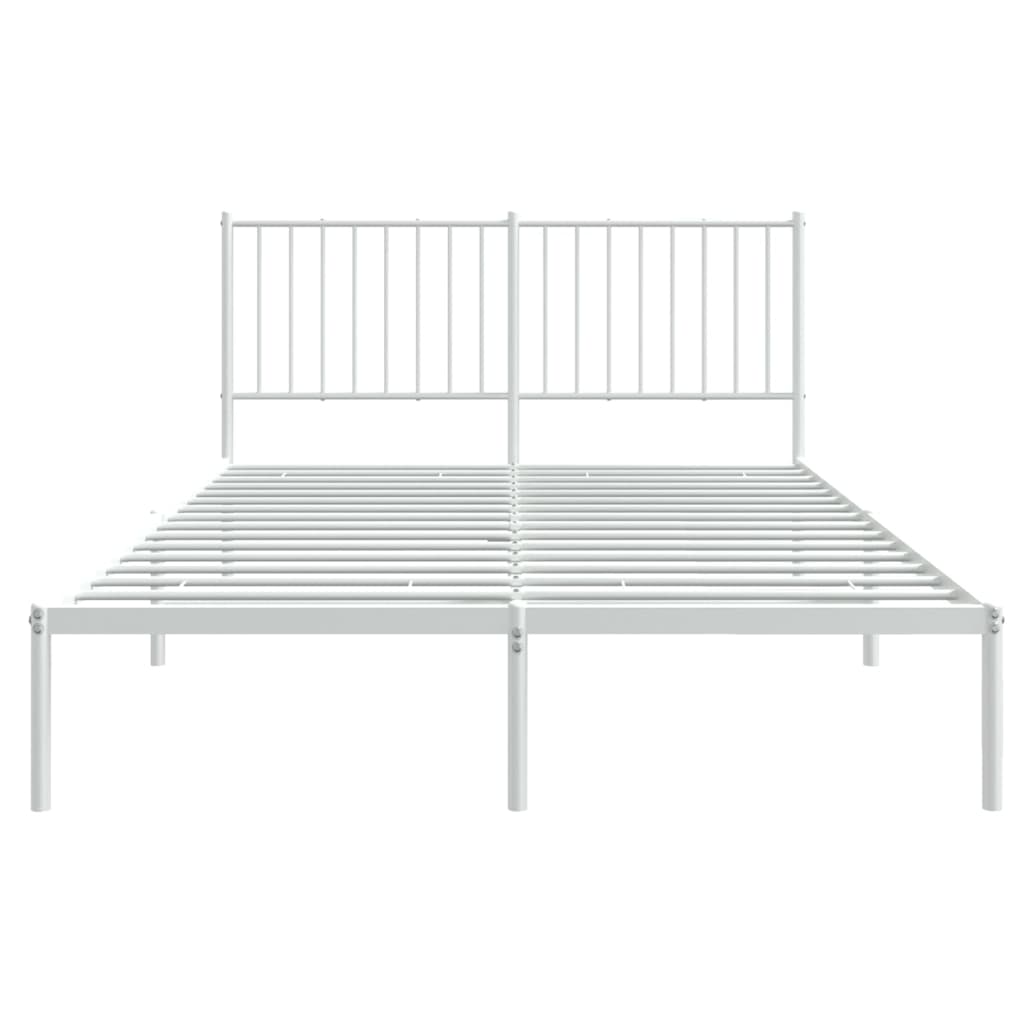Bedframe met hoofdbord metaal wit 140x190 cm is nu te koop bij PeponiXL, paradijselijk wonen!