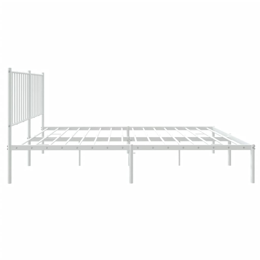 Bedframe met hoofdbord metaal wit 140x190 cm is nu te koop bij PeponiXL, paradijselijk wonen!