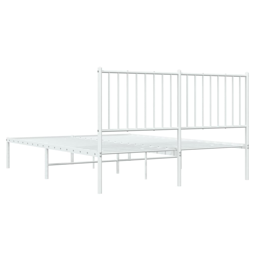Bedframe met hoofdbord metaal wit 140x190 cm is nu te koop bij PeponiXL, paradijselijk wonen!