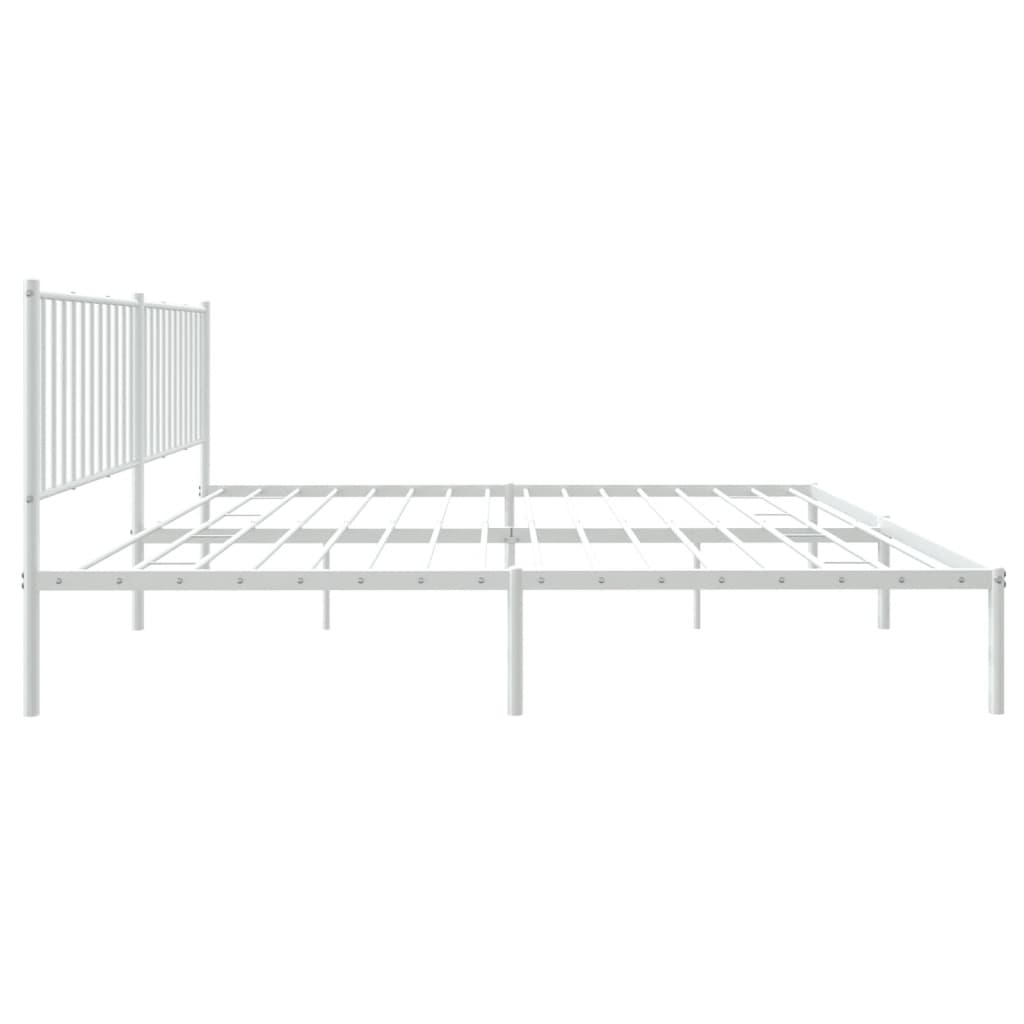 Bedframe met hoofdbord metaal wit 183x213 cm is nu te koop bij PeponiXL, paradijselijk wonen!