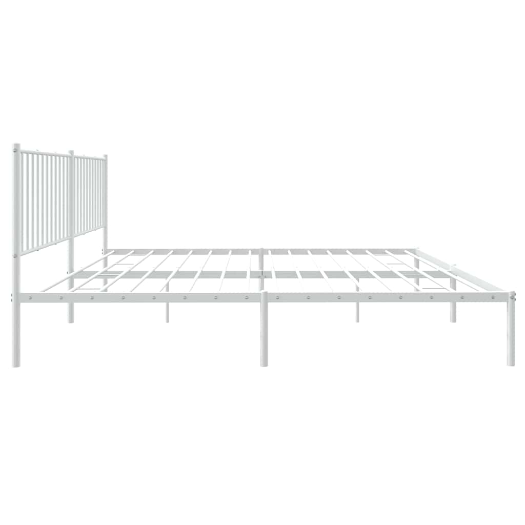 Bedframe met hoofdbord metaal wit 183x213 cm is nu te koop bij PeponiXL, paradijselijk wonen!