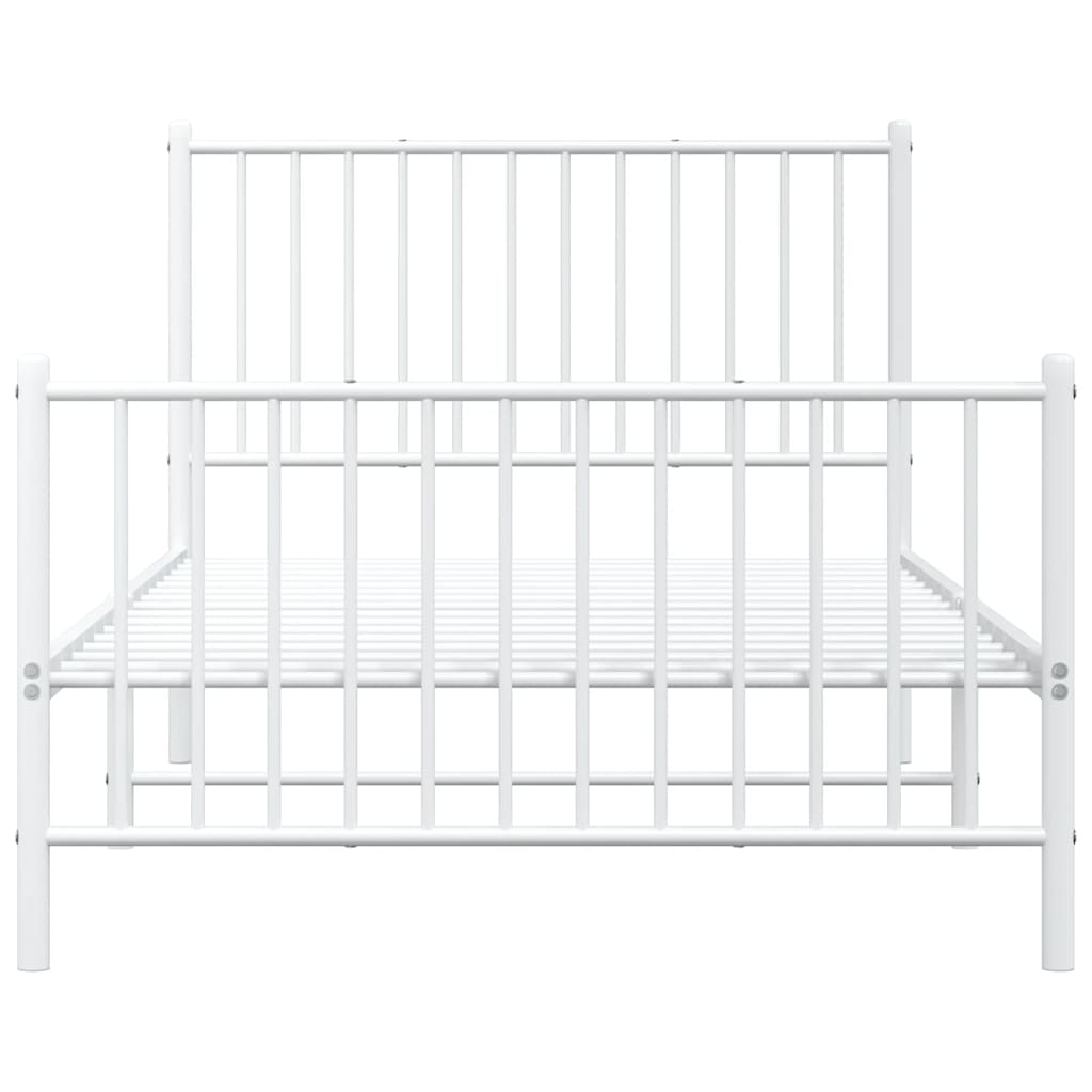 Bedframe met hoofd- en voeteneinde metaal wit 100x190 cm is nu te koop bij PeponiXL, paradijselijk wonen!