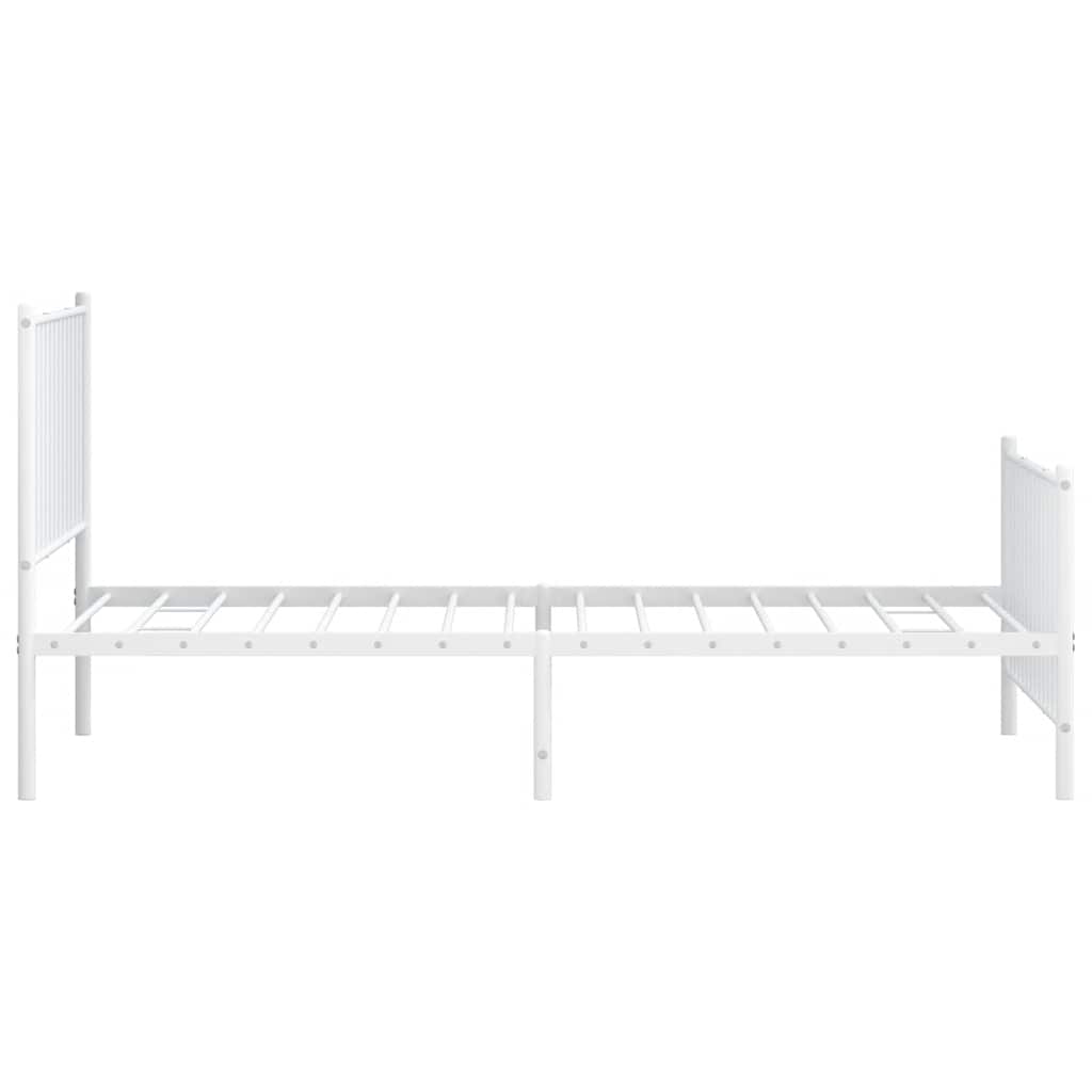 Bedframe met hoofd- en voeteneinde metaal wit 100x190 cm is nu te koop bij PeponiXL, paradijselijk wonen!