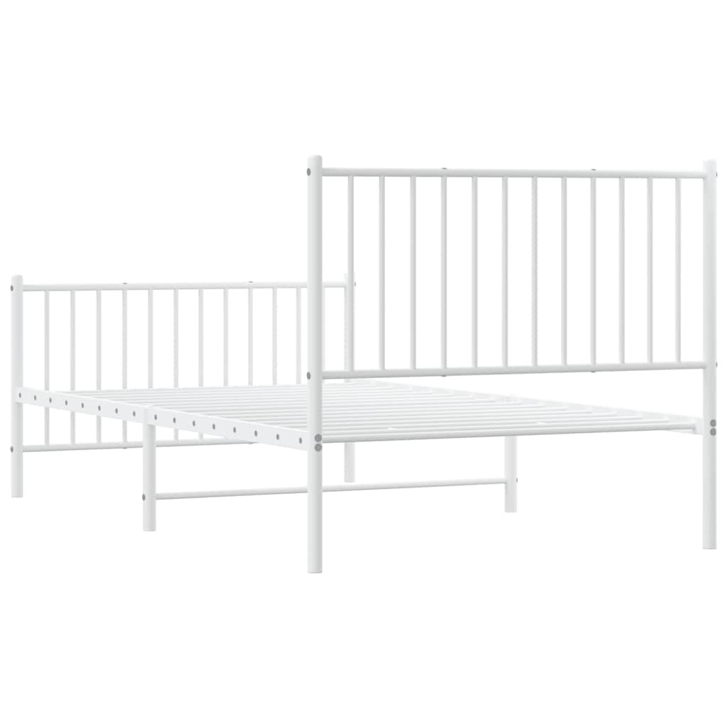 Bedframe met hoofd- en voeteneinde metaal wit 100x190 cm is nu te koop bij PeponiXL, paradijselijk wonen!