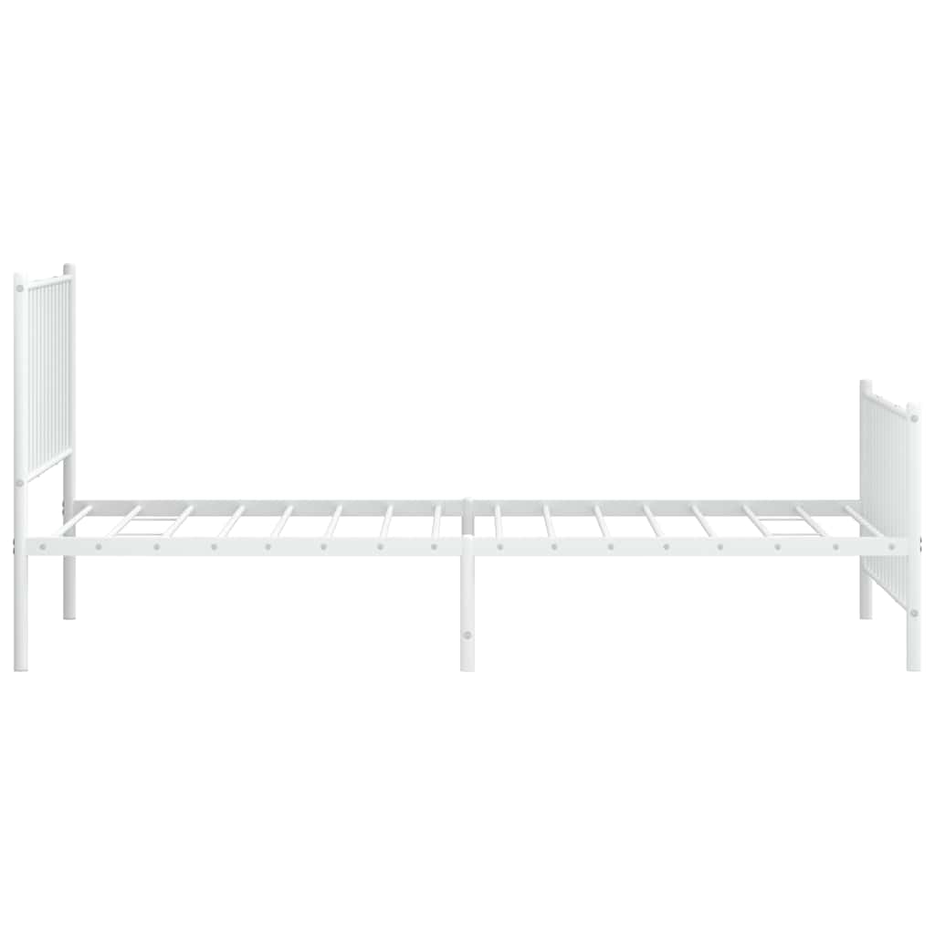 Bedframe met hoofd- en voeteneinde metaal wit 100x200 cm is nu te koop bij PeponiXL, paradijselijk wonen!