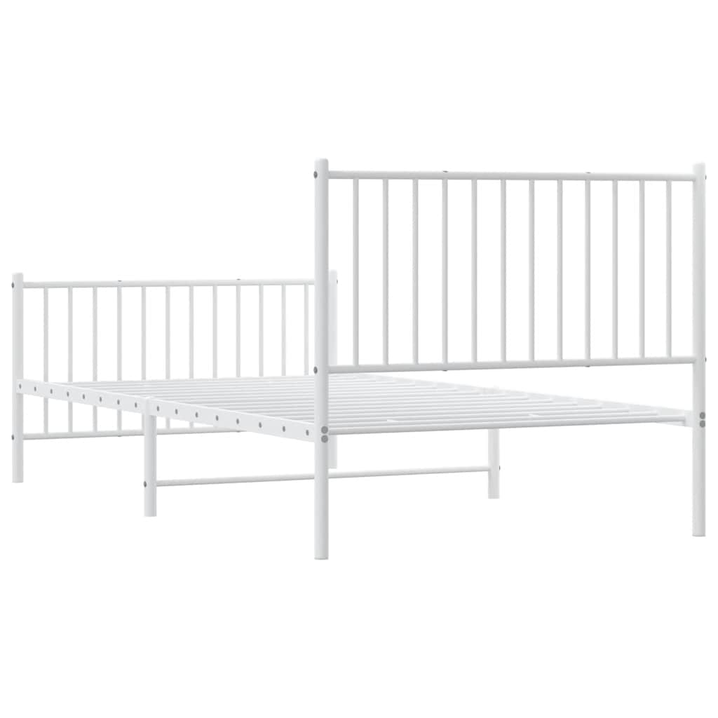 Bedframe met hoofd- en voeteneinde metaal wit 100x200 cm is nu te koop bij PeponiXL, paradijselijk wonen!