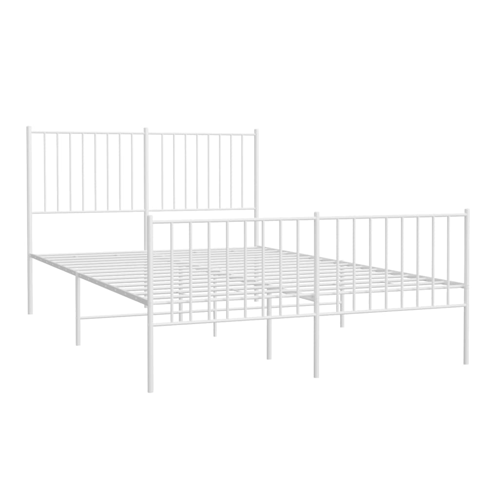 Bedframe met hoofd- en voeteneinde metaal wit 135x190 cm is nu te koop bij PeponiXL, paradijselijk wonen!