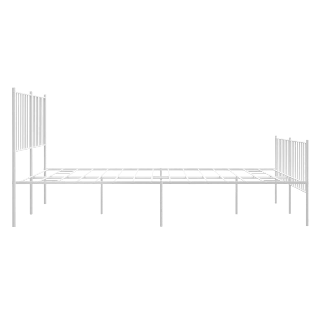 Bedframe met hoofd- en voeteneinde metaal wit 135x190 cm is nu te koop bij PeponiXL, paradijselijk wonen!