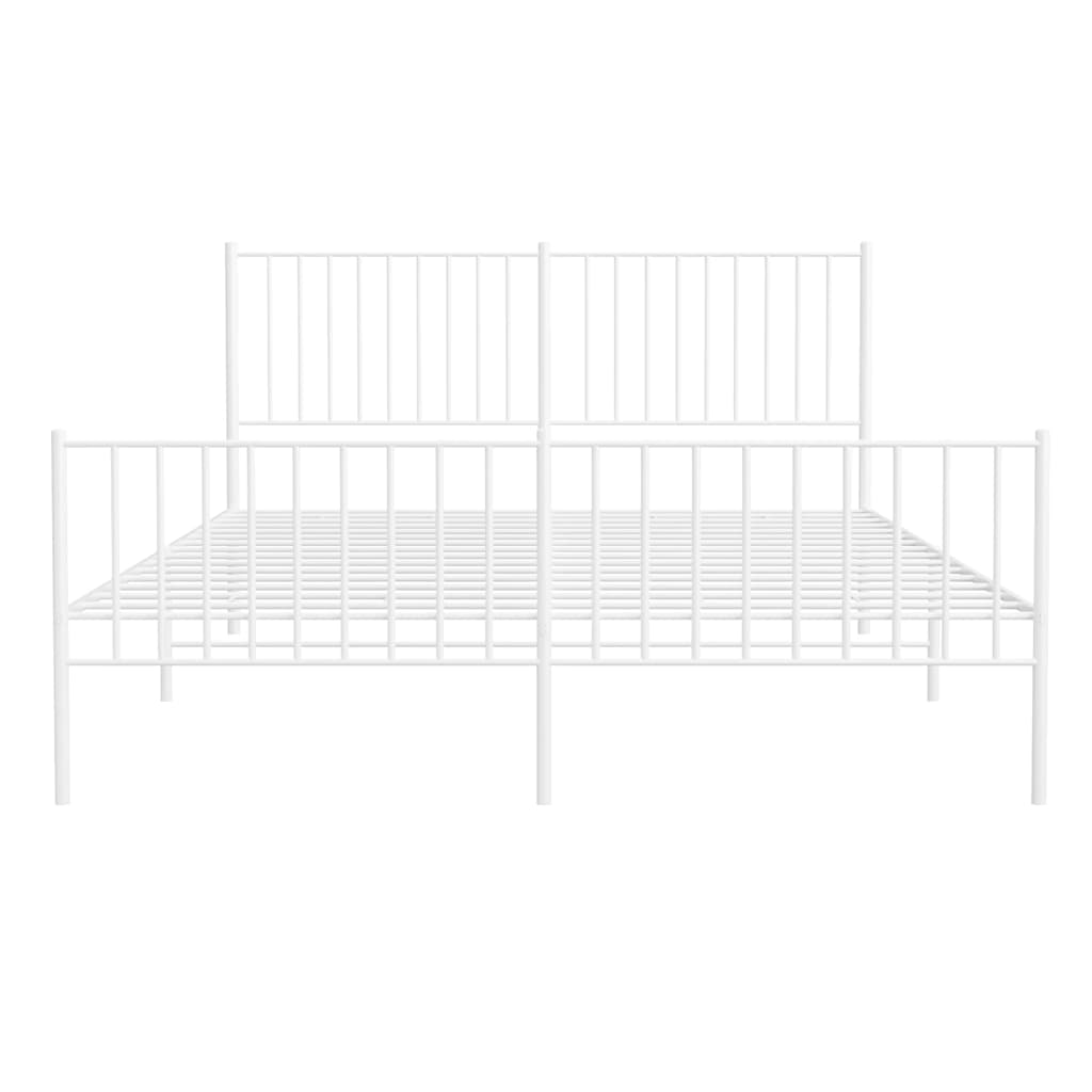 Bedframe met hoofd- en voeteneinde metaal wit 150x200 cm is nu te koop bij PeponiXL, paradijselijk wonen!