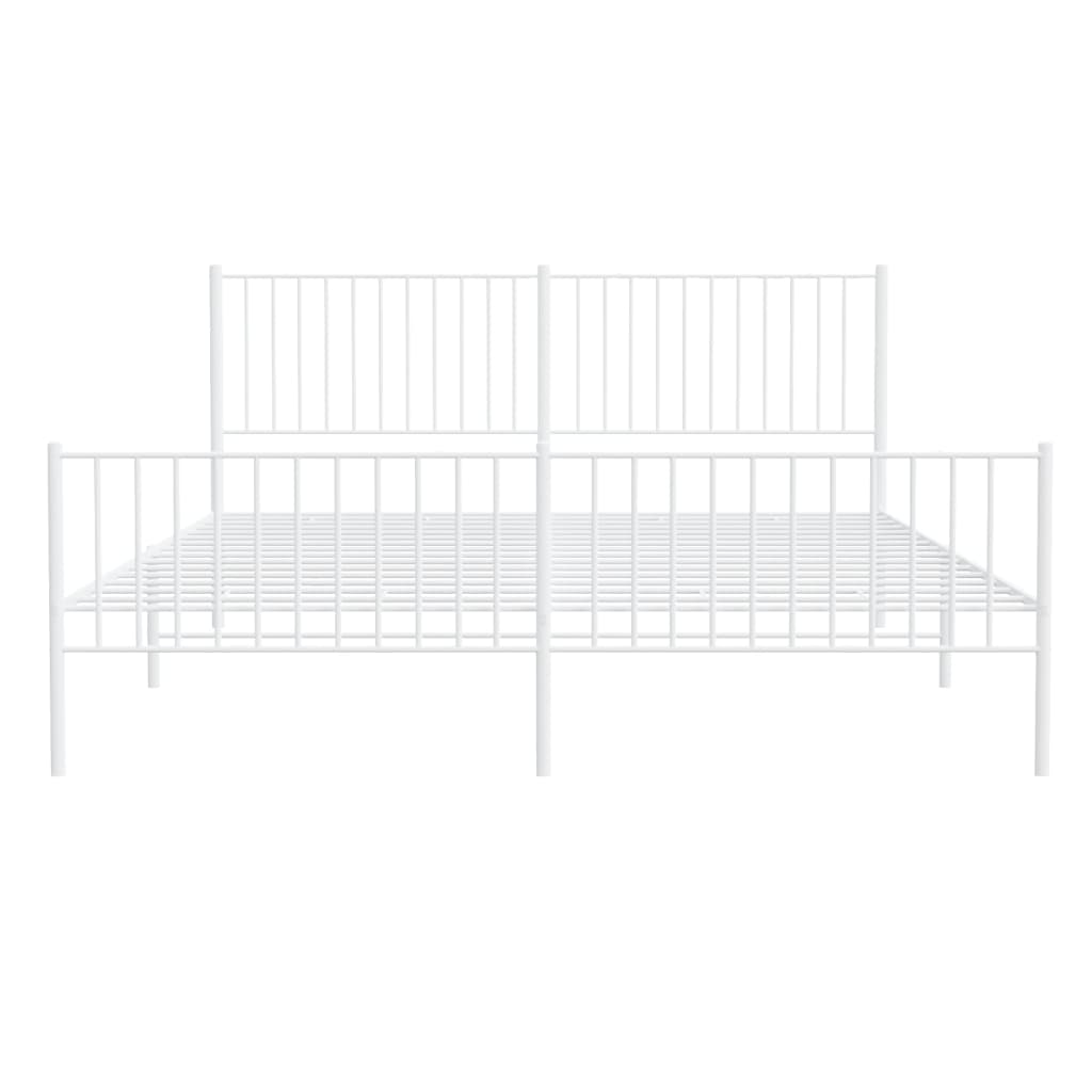 Bedframe met hoofd- en voeteneinde metaal wit 183x213 cm is nu te koop bij PeponiXL, paradijselijk wonen!