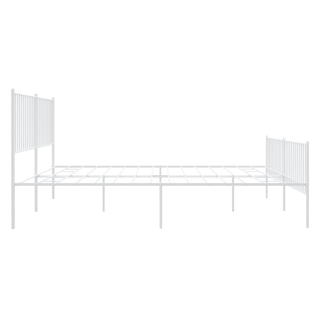 Bedframe met hoofd- en voeteneinde metaal wit 183x213 cm is nu te koop bij PeponiXL, paradijselijk wonen!