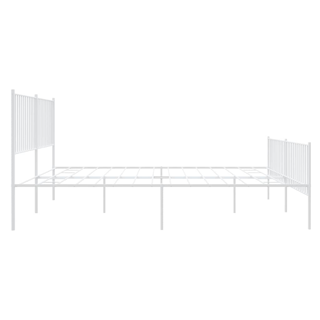 Bedframe met hoofd- en voeteneinde metaal wit 183x213 cm is nu te koop bij PeponiXL, paradijselijk wonen!