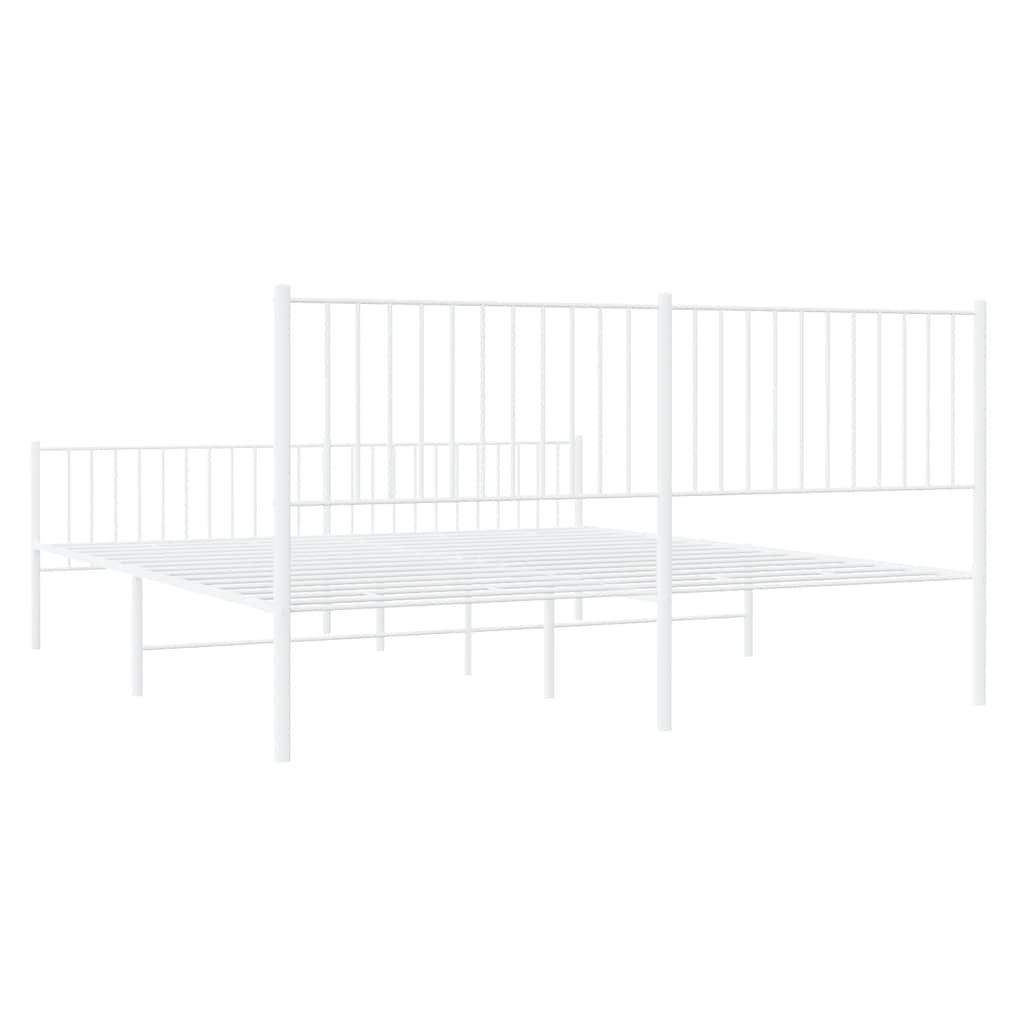 Bedframe met hoofd- en voeteneinde metaal wit 183x213 cm is nu te koop bij PeponiXL, paradijselijk wonen!