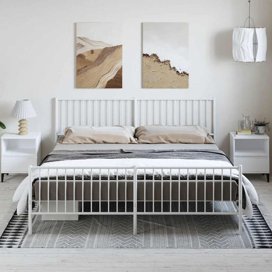 Bedframe met hoofd- en voeteneinde metaal wit 183x213 cm is nu te koop bij PeponiXL, paradijselijk wonen!