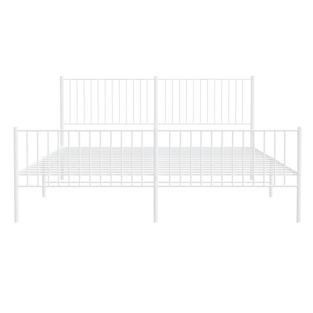 Bedframe met hoofd- en voeteneinde metaal wit 193x203 cm is nu te koop bij PeponiXL, paradijselijk wonen!