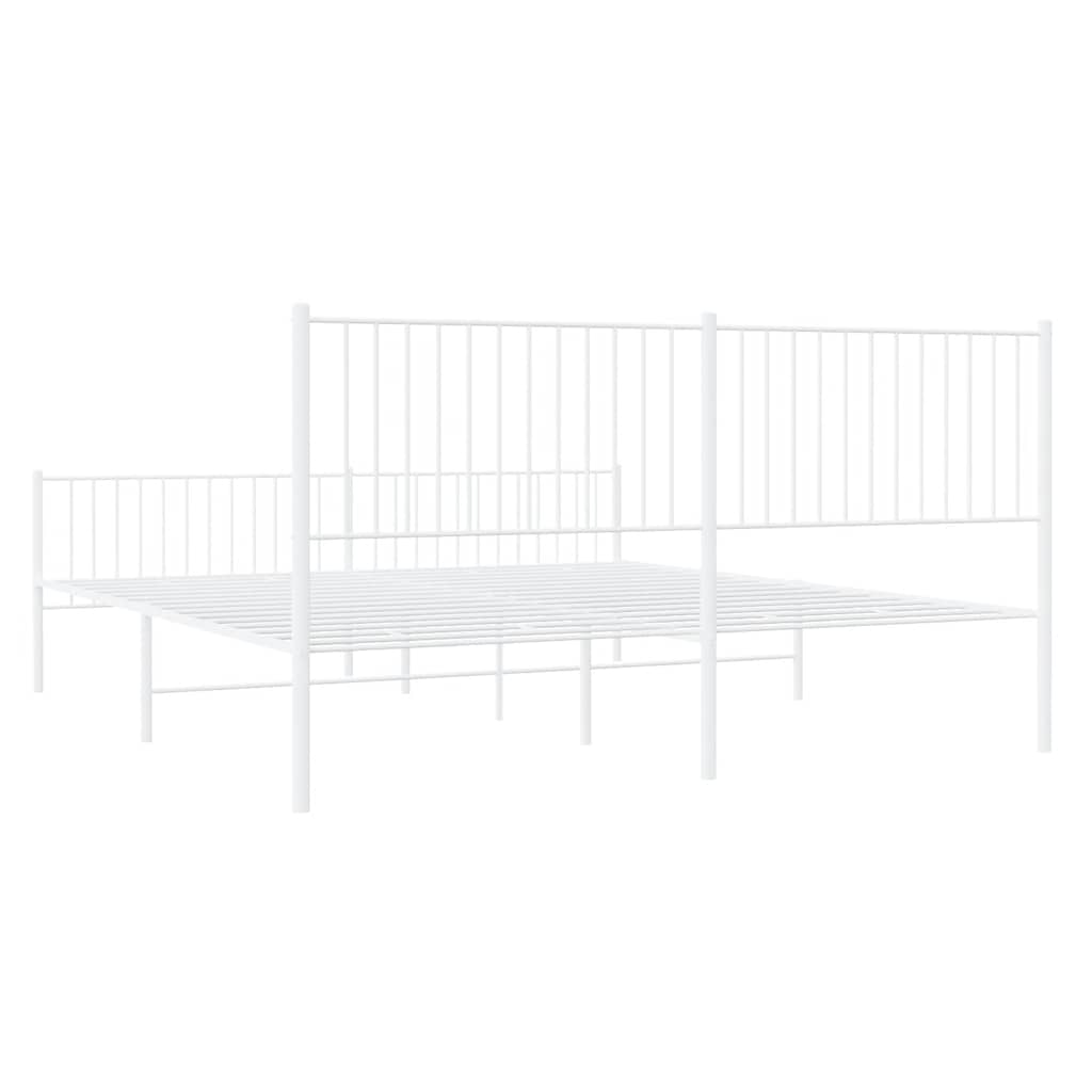 Bedframe met hoofd- en voeteneinde metaal wit 193x203 cm is nu te koop bij PeponiXL, paradijselijk wonen!
