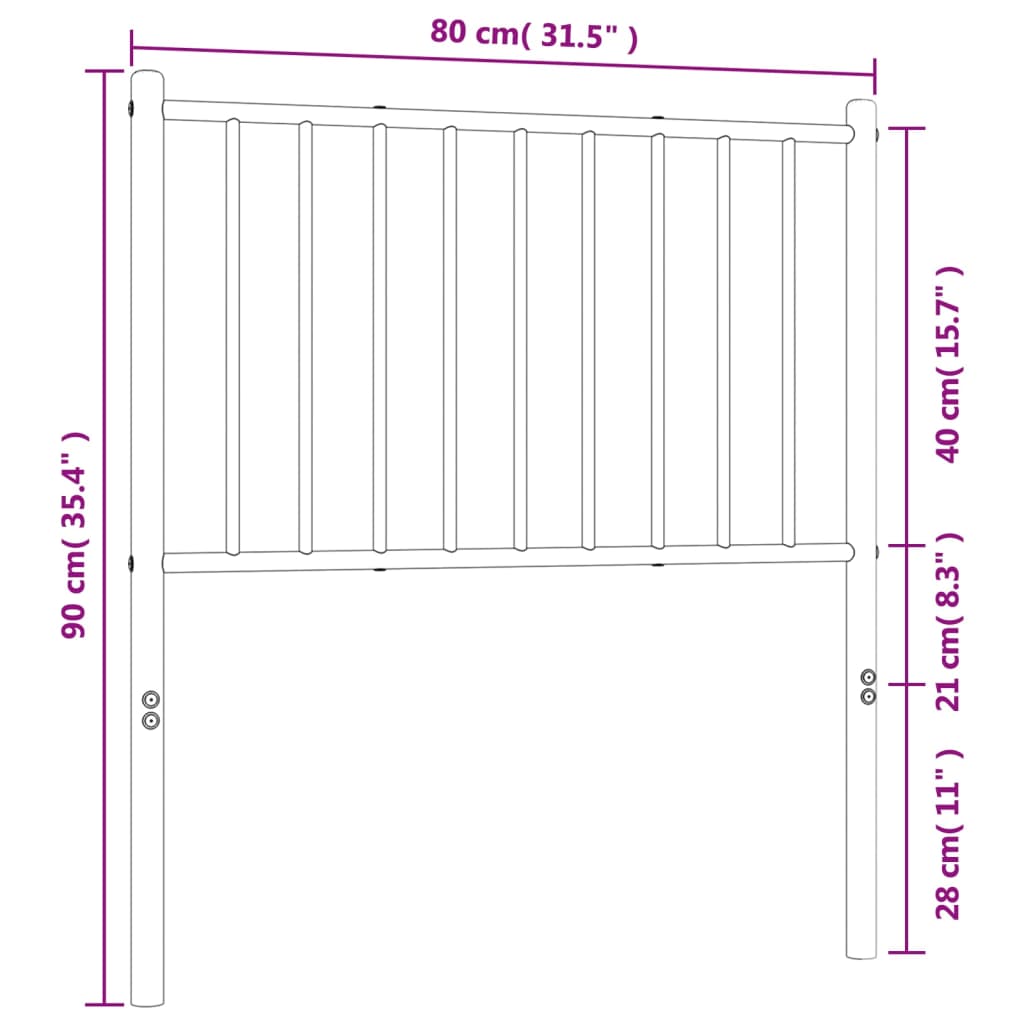 Vervangend hoofdbord metaal wit 75 cm is nu te koop bij PeponiXL, paradijselijk wonen!
