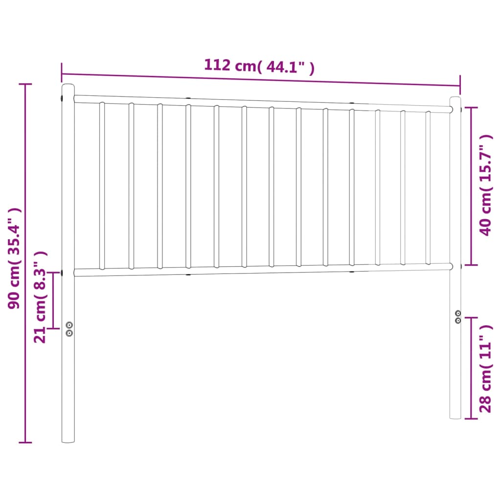 Vervangend hoofdbord 107 cm metaal wit is nu te koop bij PeponiXL, paradijselijk wonen!