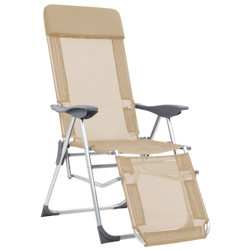 Campingstoelen met voetensteun 2 st inklapbaar textileen crème is nu te koop bij PeponiXL, paradijselijk wonen!