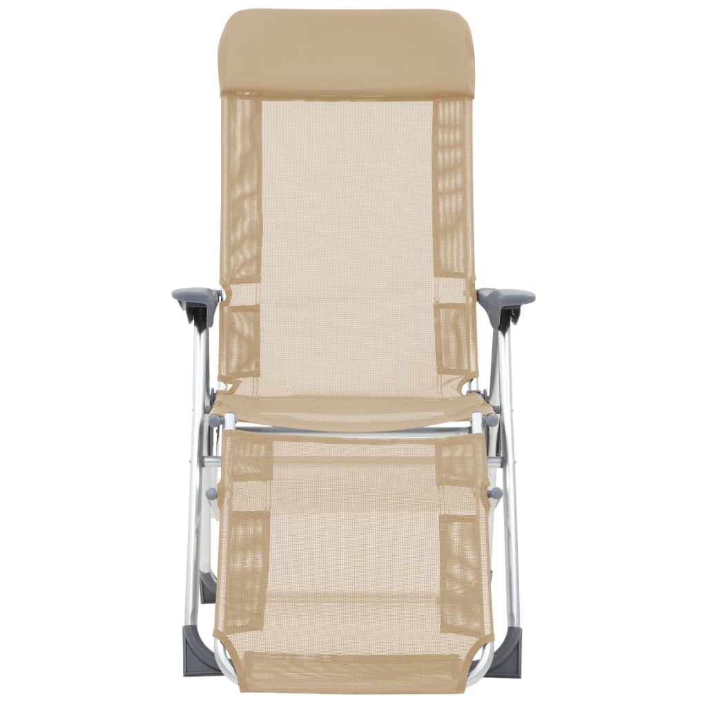 Campingstoelen met voetensteun 2 st inklapbaar textileen crème is nu te koop bij PeponiXL, paradijselijk wonen!