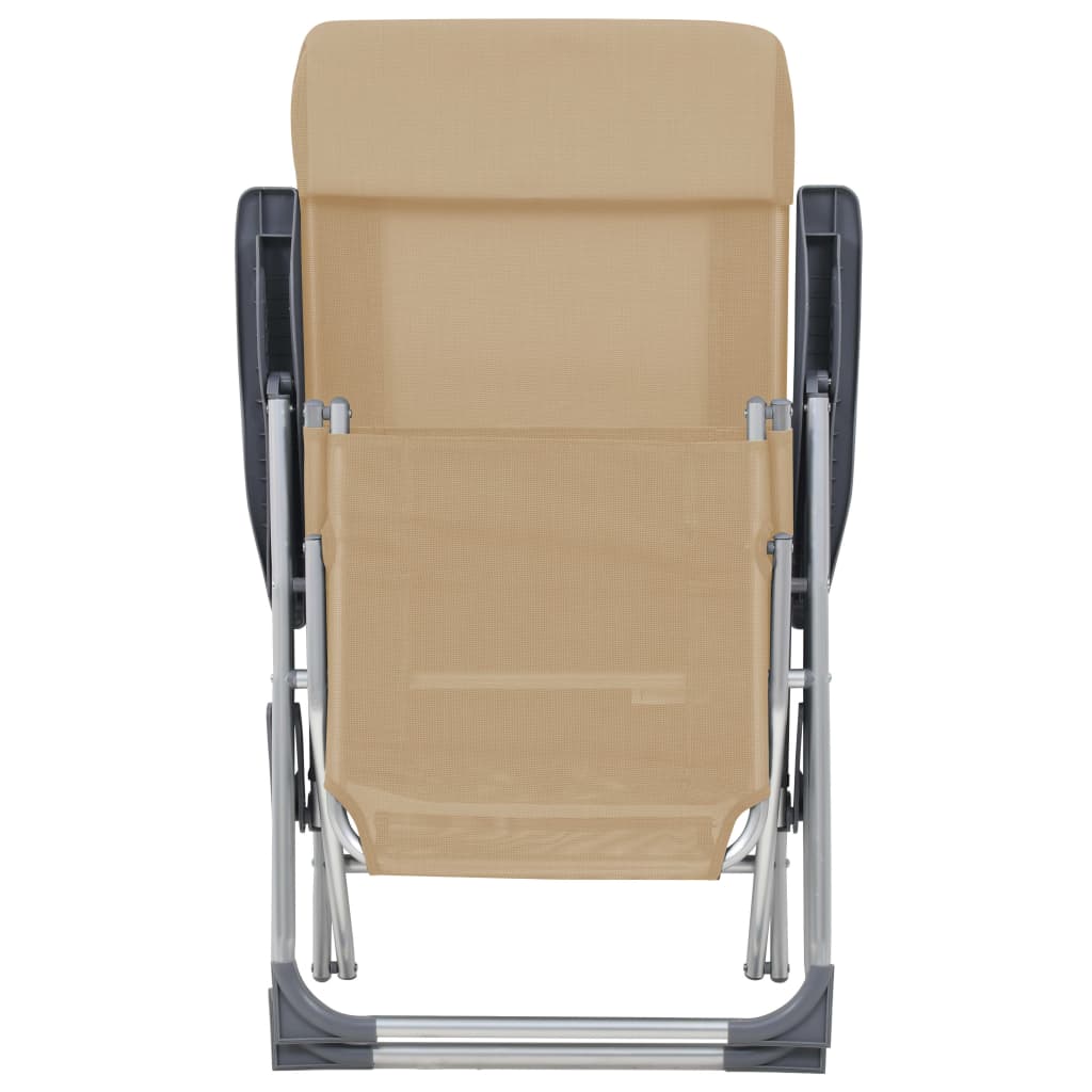 Campingstoelen met voetensteun 2 st inklapbaar textileen crème is nu te koop bij PeponiXL, paradijselijk wonen!