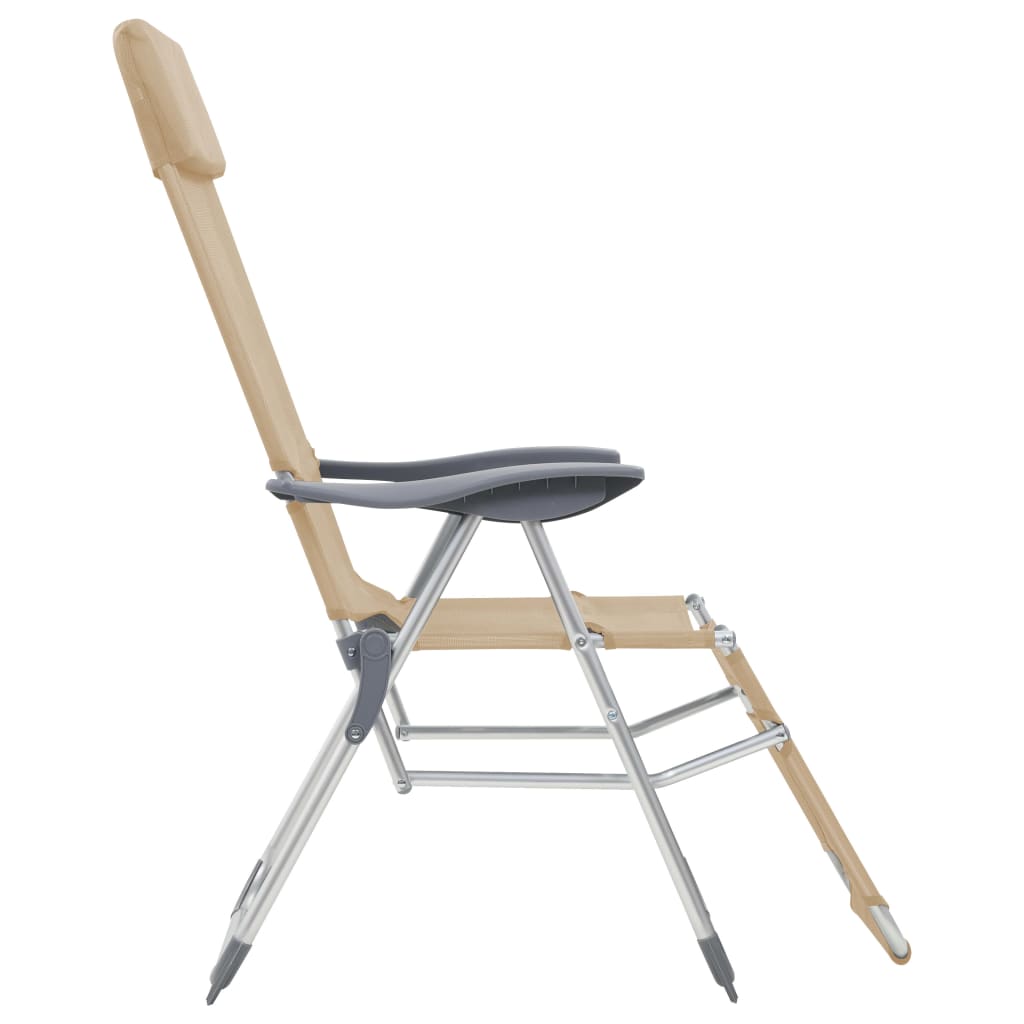 Campingstoelen met voetensteun 2 st inklapbaar textileen crème is nu te koop bij PeponiXL, paradijselijk wonen!