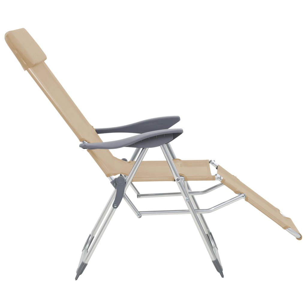 Campingstoelen met voetensteun 2 st inklapbaar textileen crème is nu te koop bij PeponiXL, paradijselijk wonen!