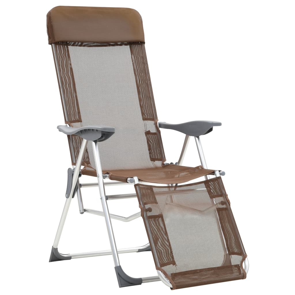 Campingstoelen met voetensteun 2 st inklapbaar textileen bruin is nu te koop bij PeponiXL, paradijselijk wonen!