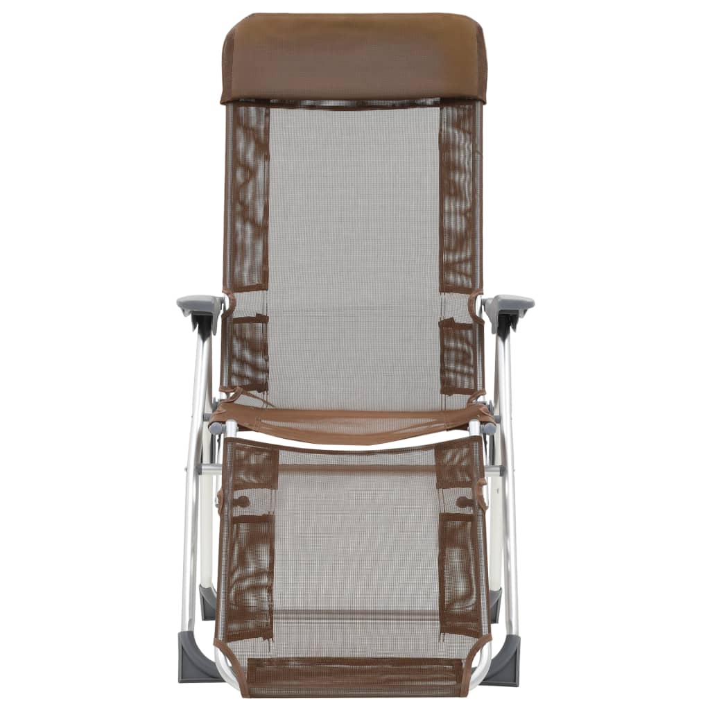 Campingstoelen met voetensteun 2 st inklapbaar textileen bruin is nu te koop bij PeponiXL, paradijselijk wonen!