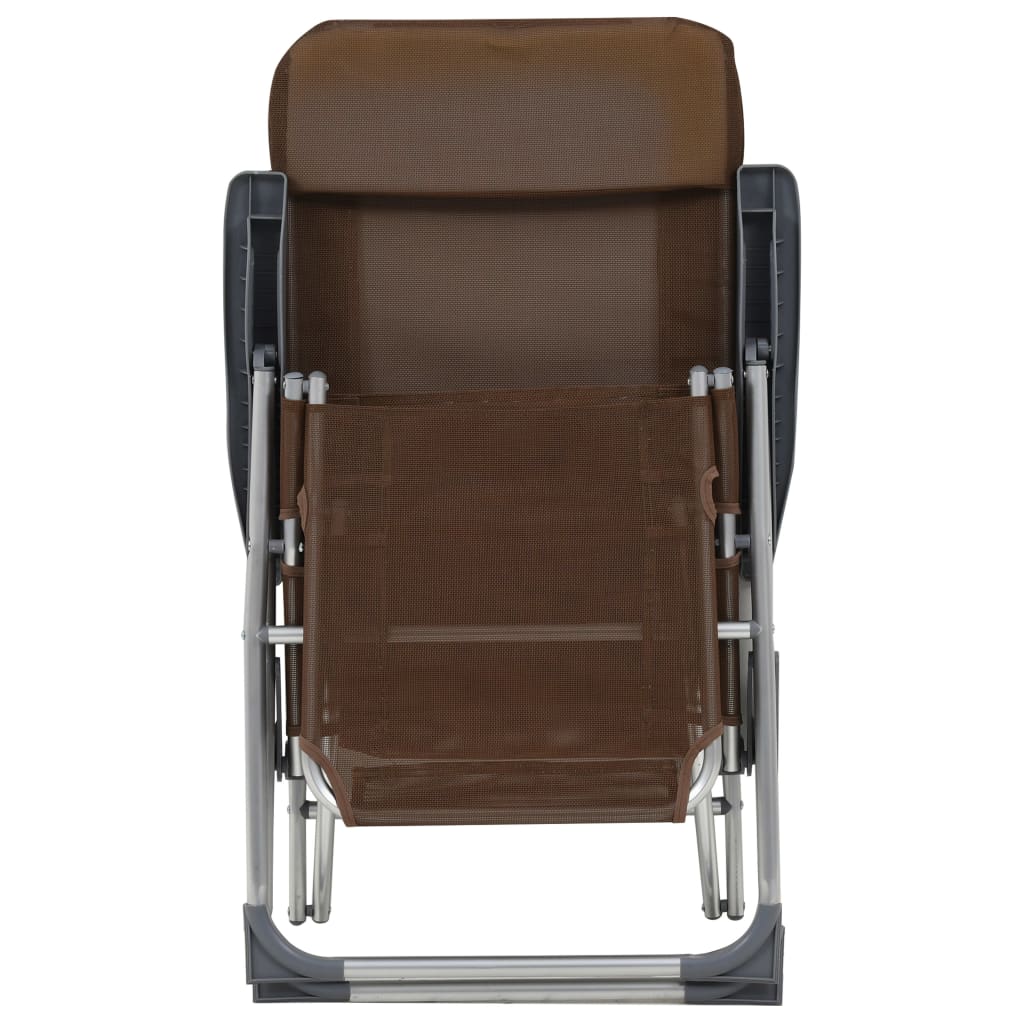 Campingstoelen met voetensteun 2 st inklapbaar textileen bruin is nu te koop bij PeponiXL, paradijselijk wonen!