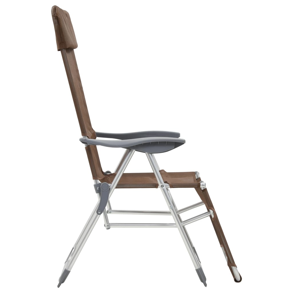 Campingstoelen met voetensteun 2 st inklapbaar textileen bruin is nu te koop bij PeponiXL, paradijselijk wonen!