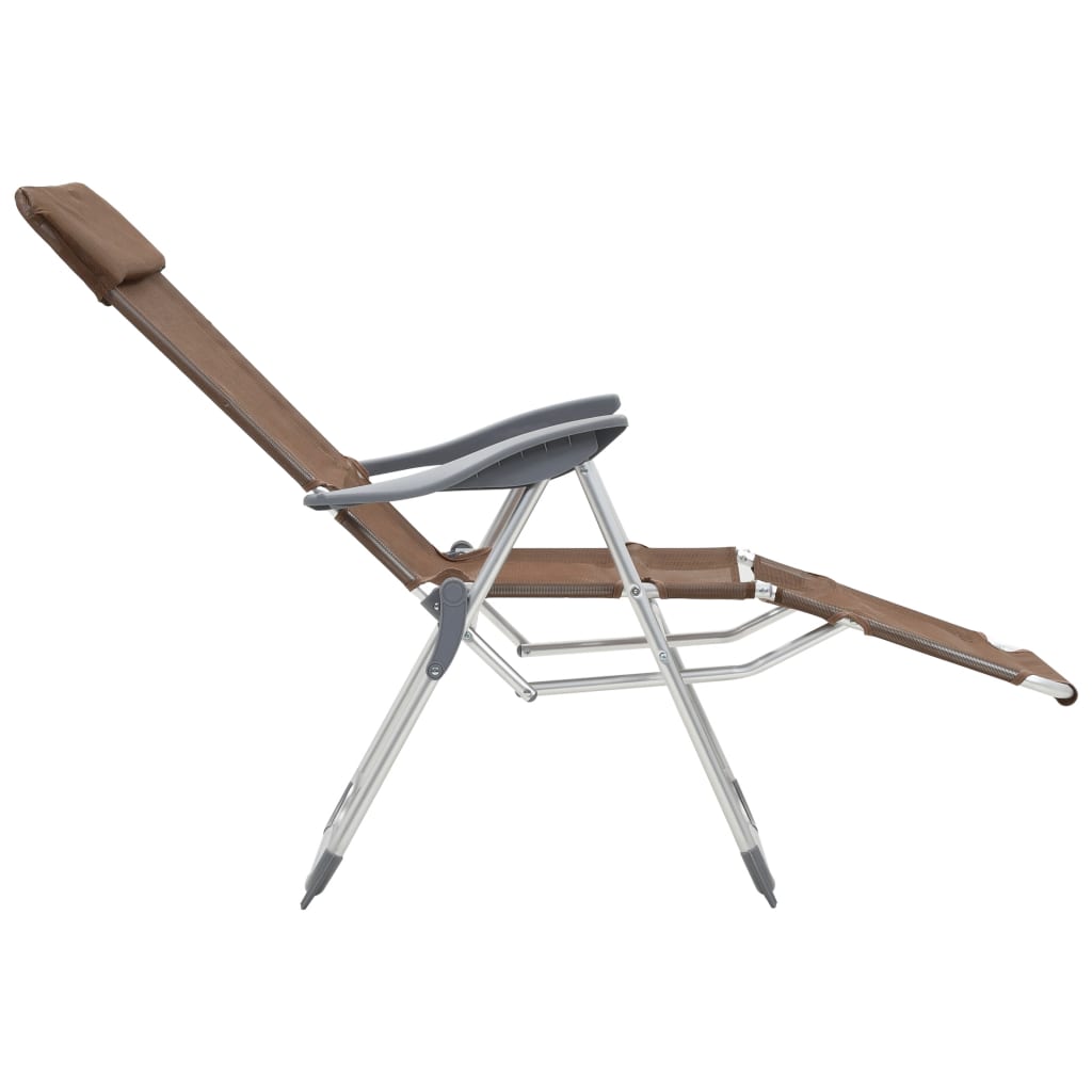 Campingstoelen met voetensteun 2 st inklapbaar textileen bruin is nu te koop bij PeponiXL, paradijselijk wonen!