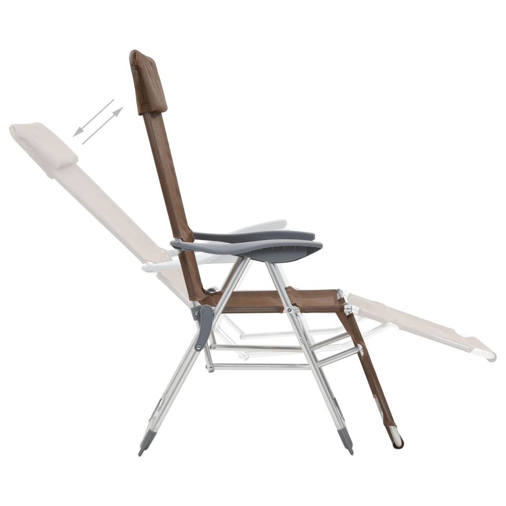 Campingstoelen met voetensteun 2 st inklapbaar textileen bruin is nu te koop bij PeponiXL, paradijselijk wonen!
