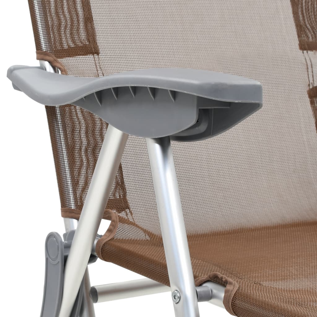 Campingstoelen met voetensteun 2 st inklapbaar textileen bruin is nu te koop bij PeponiXL, paradijselijk wonen!