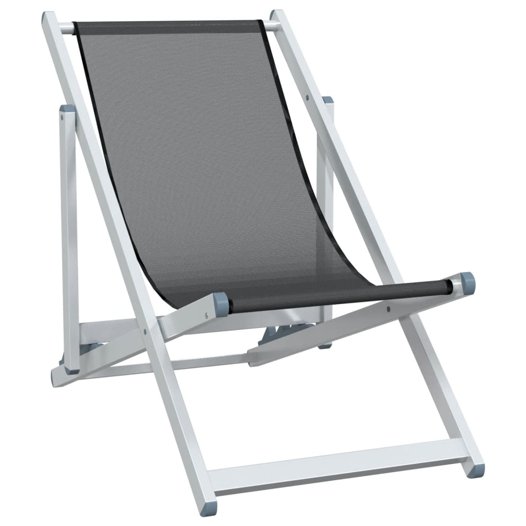 Strandstoelen inklapbaar 2 st aluminium en textileen grijs is nu te koop bij PeponiXL, paradijselijk wonen!