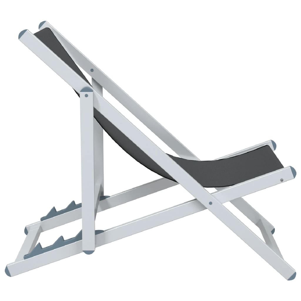Strandstoelen inklapbaar 2 st aluminium en textileen grijs is nu te koop bij PeponiXL, paradijselijk wonen!