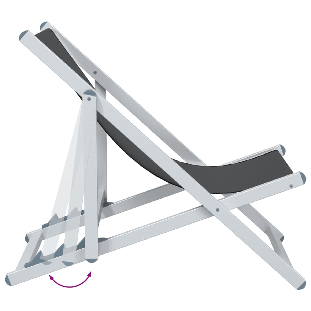 Strandstoelen inklapbaar 2 st aluminium en textileen grijs is nu te koop bij PeponiXL, paradijselijk wonen!
