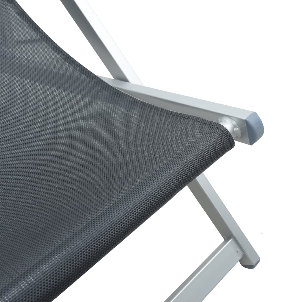 Strandstoelen inklapbaar 2 st aluminium en textileen grijs is nu te koop bij PeponiXL, paradijselijk wonen!