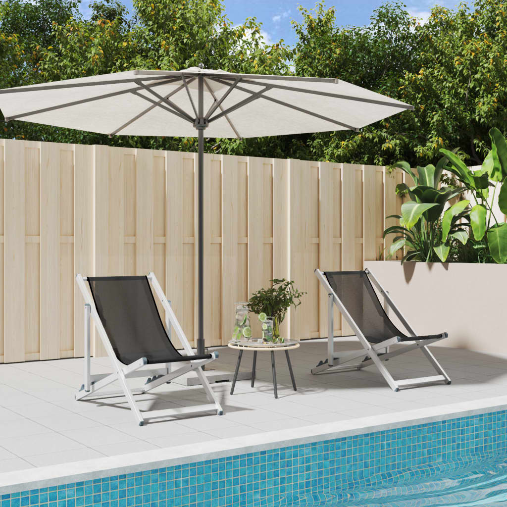 Strandstoelen inklapbaar 2 st aluminium en textileen grijs is nu te koop bij PeponiXL, paradijselijk wonen!