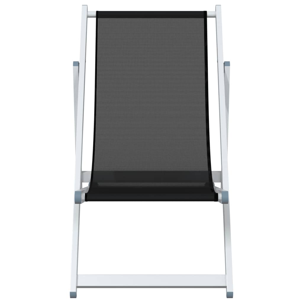 Strandstoelen inklapbaar 2 st aluminium en textileen zwart is nu te koop bij PeponiXL, paradijselijk wonen!