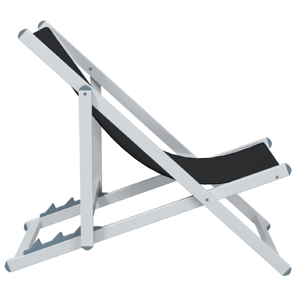 Strandstoelen inklapbaar 2 st aluminium en textileen zwart is nu te koop bij PeponiXL, paradijselijk wonen!