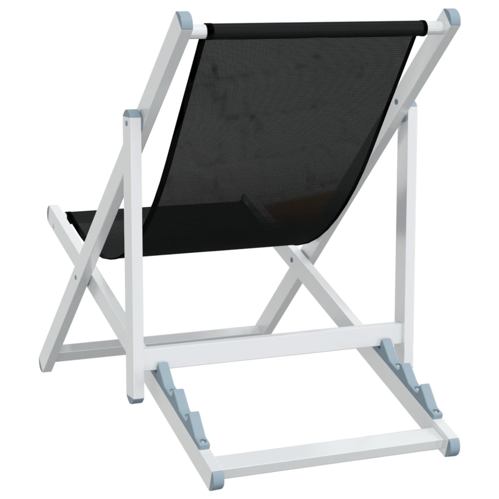 Strandstoelen inklapbaar 2 st aluminium en textileen zwart is nu te koop bij PeponiXL, paradijselijk wonen!