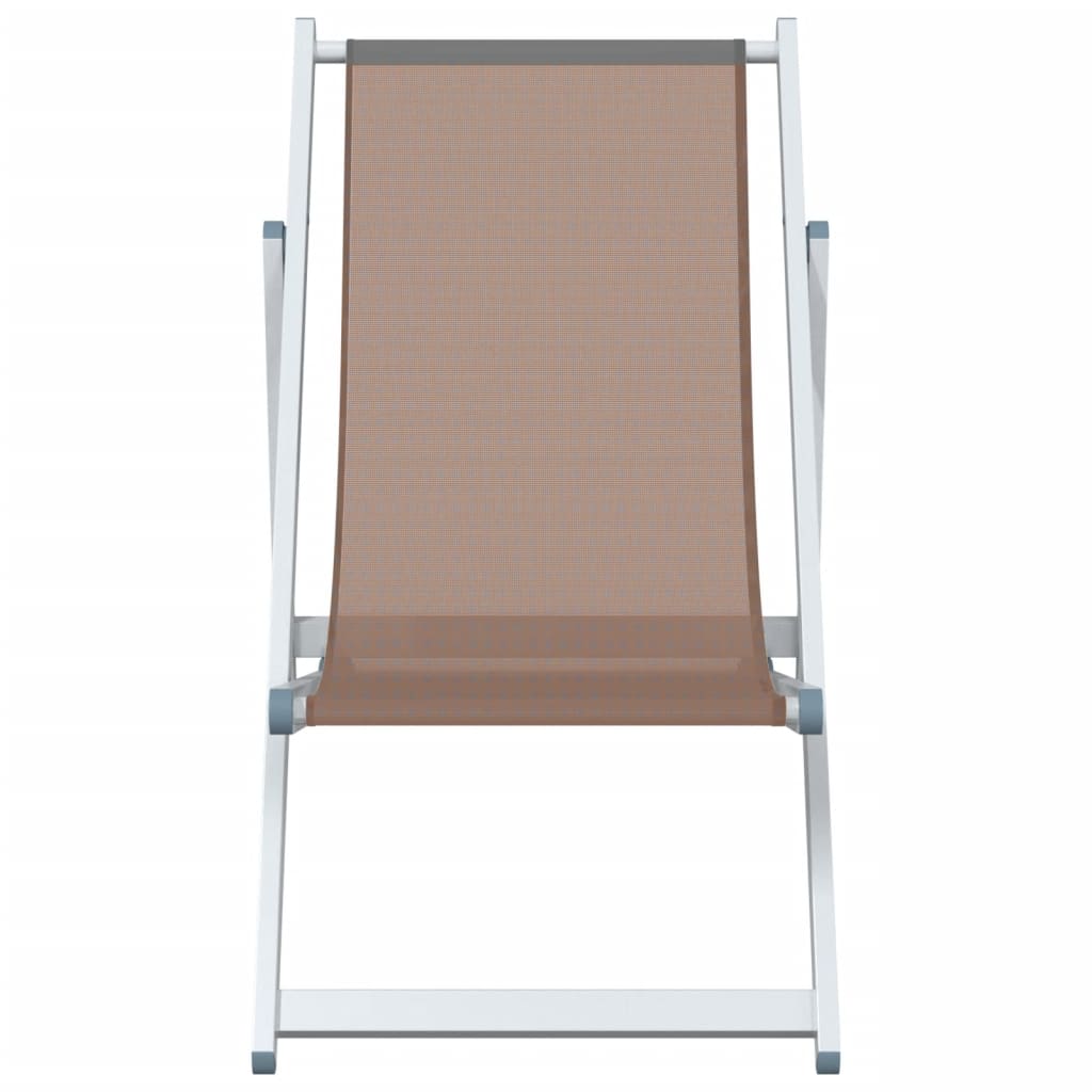 Strandstoelen inklapbaar 2 st aluminium en textileen bruin is nu te koop bij PeponiXL, paradijselijk wonen!