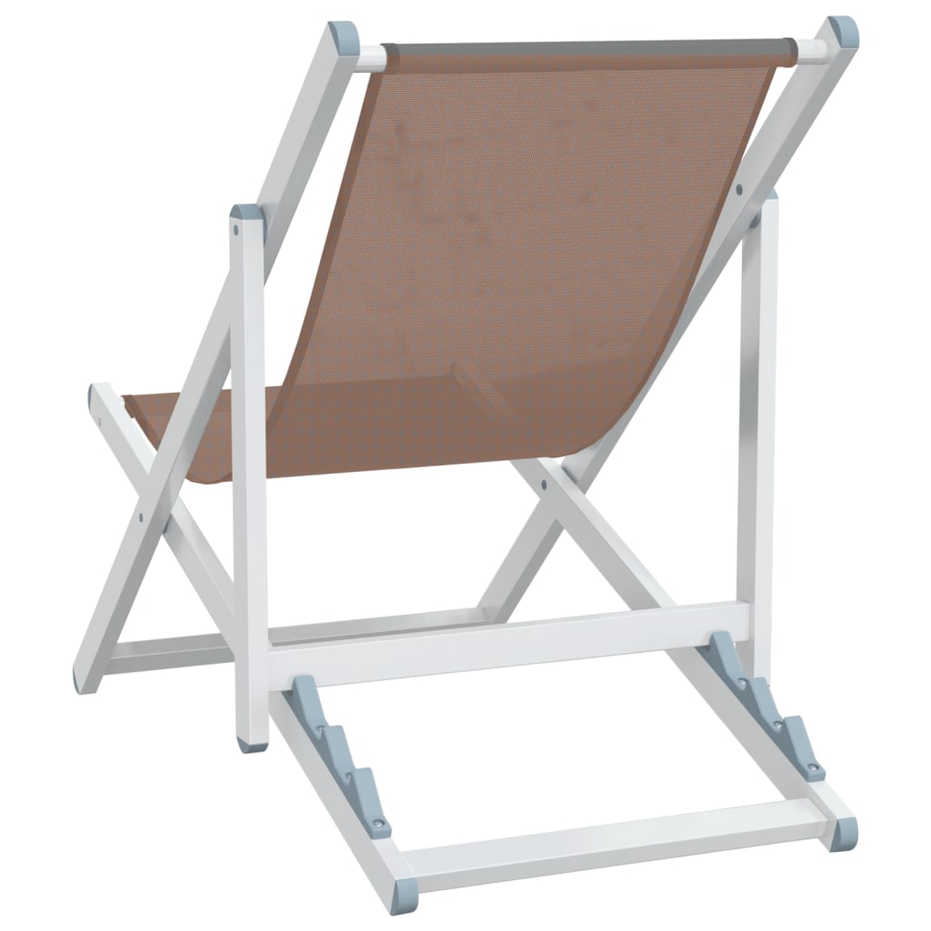 Strandstoelen inklapbaar 2 st aluminium en textileen bruin is nu te koop bij PeponiXL, paradijselijk wonen!