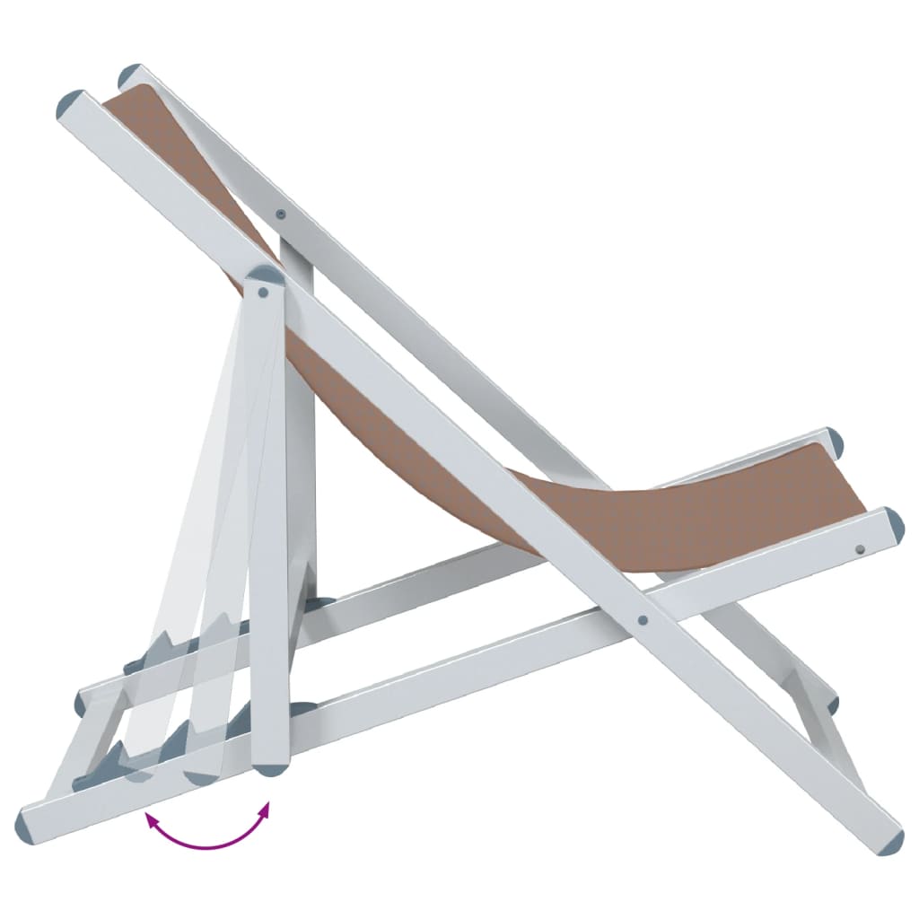 Strandstoelen inklapbaar 2 st aluminium en textileen bruin is nu te koop bij PeponiXL, paradijselijk wonen!