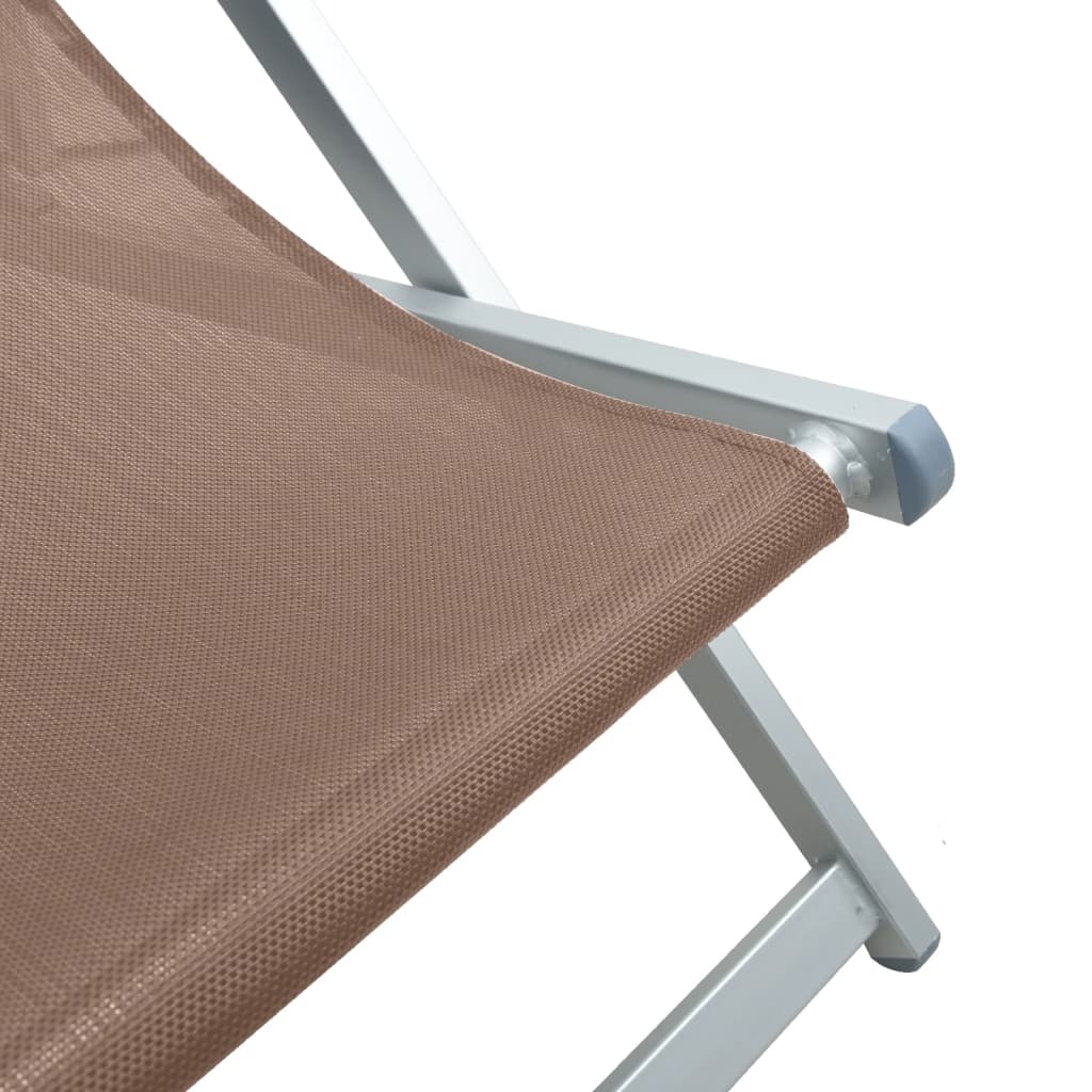 Strandstoelen inklapbaar 2 st aluminium en textileen bruin is nu te koop bij PeponiXL, paradijselijk wonen!