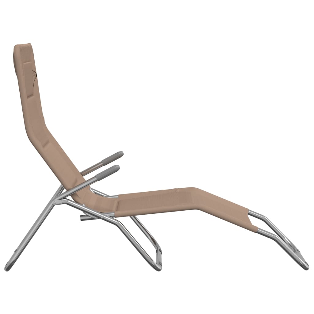 Ligbedden 2 st inklapbaar textileen en gepoedercoat staal taupe is nu te koop bij PeponiXL, paradijselijk wonen!