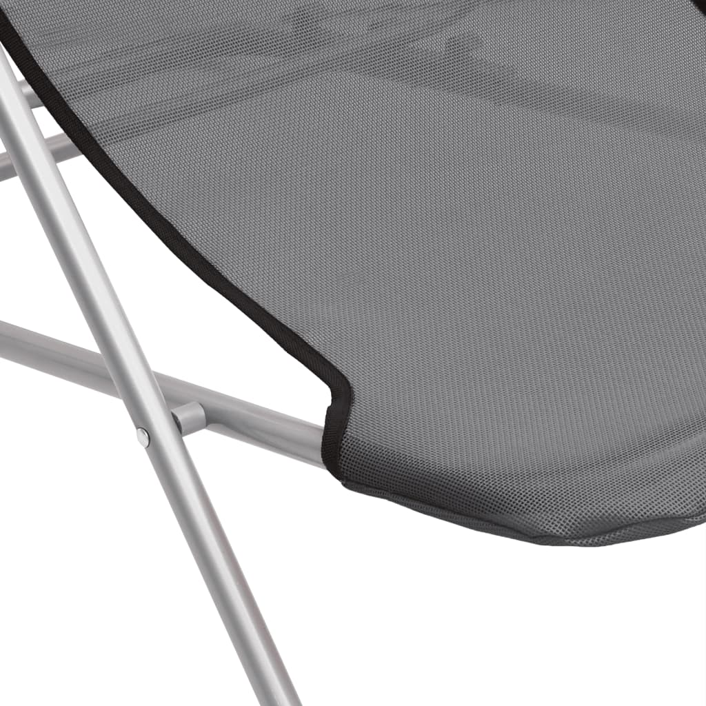 Strandstoelen 2 st textileen en gepoedercoat staal grijs is nu te koop bij PeponiXL, paradijselijk wonen!